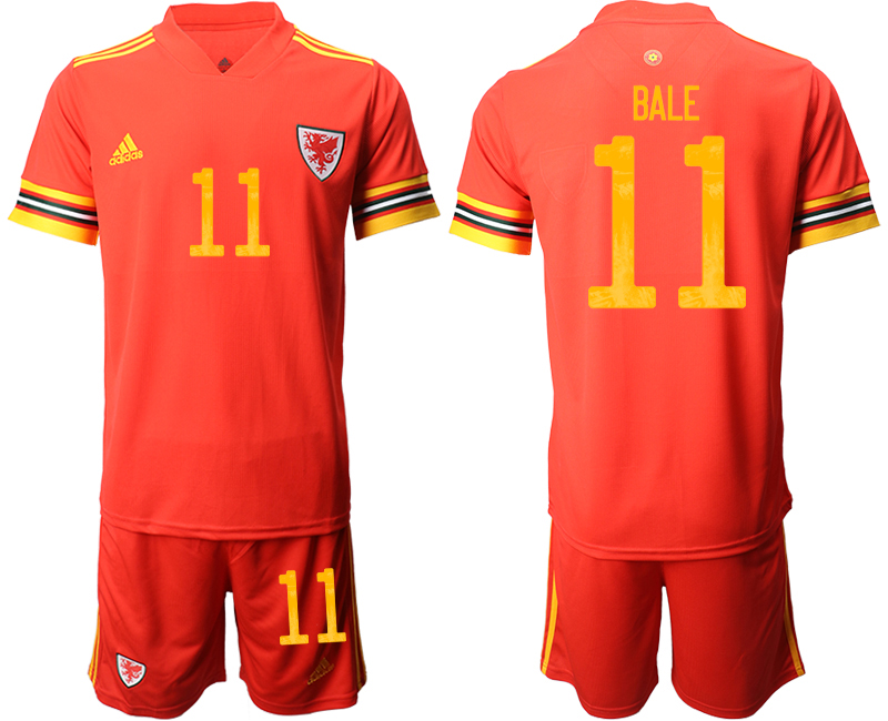 Wales #11 Bale Home Kid Soccer Country Jersey