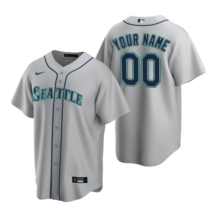 Youth Seattle Mariners Active Player Custom Grey Cool Base Stitched Baseball Jersey