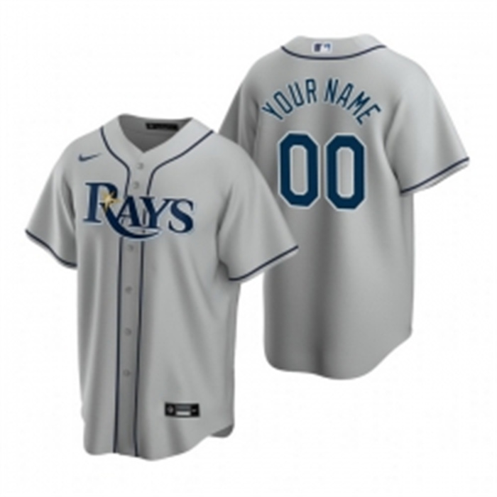 Youth Tampa Bay Rays Active Player Custom Grey Cool Base Stitched Baseball Jersey