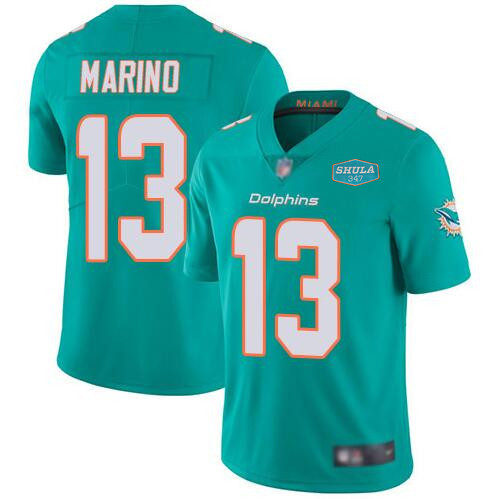 Toddlers Miami Dolphins #13 Dan Marino Aqua With 347 Shula Patch 2020 Vapor Untouchable Limited Stitched NFL Jersey