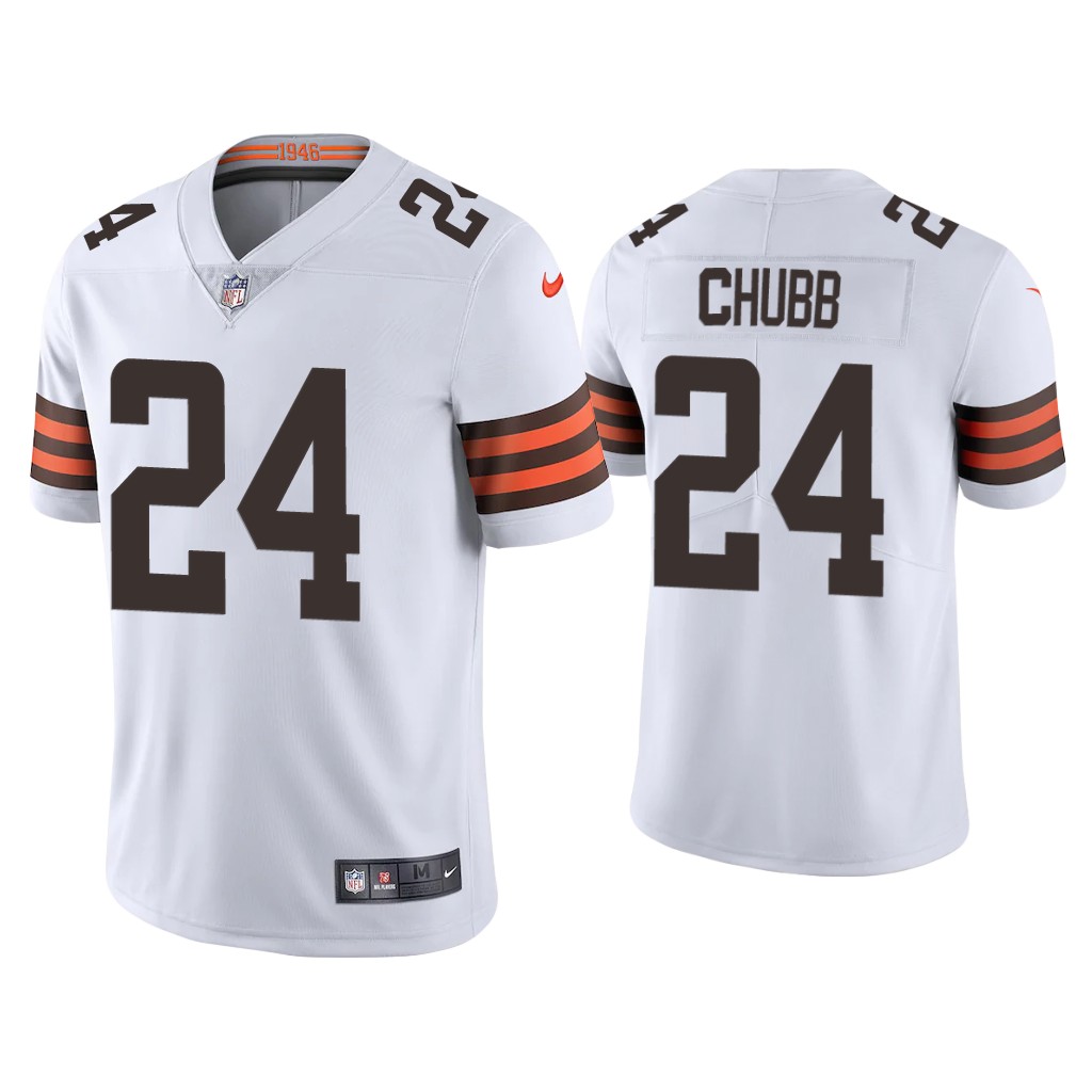 Youth Cleveland Browns #24 Nick Chubb White Vapor Untouchable Limited Stitched Jersey