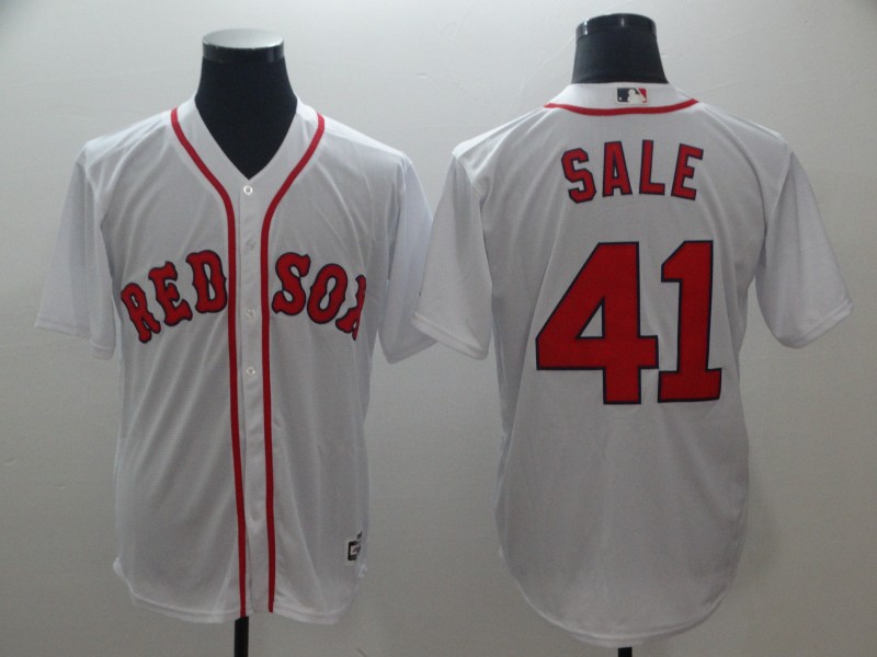 Youth Boston Red Sox #41 Chris Sale Majestic White Cool Base Player Stitched MLB Jersey
