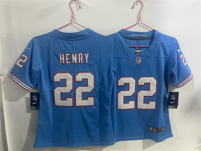 Youth Tennessee Titans #22 Derrick Henry Blue Throwback Vapor Limited Stitched Football Jersey