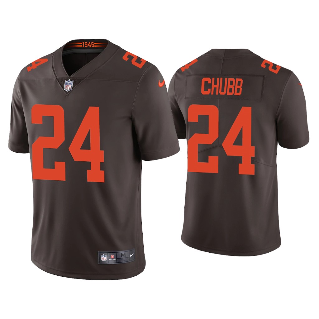 Youth Cleveland Browns #24 Nick Chubb Brown Vapor Untouchable Limited Stitched Jersey