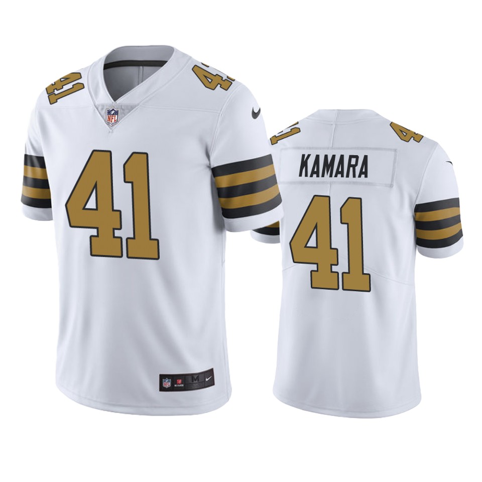 Youth New Orleans Saints #41 Alvin Kamara White Limited Rush Stitched NFL Jersey