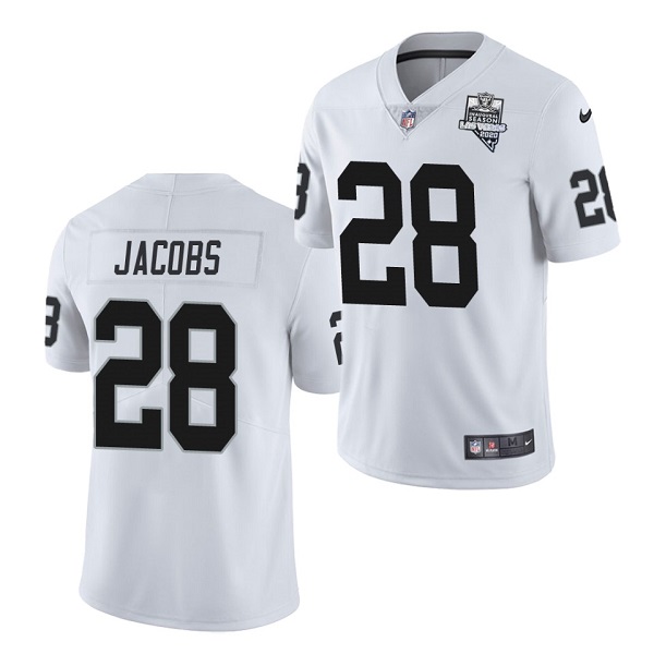 Youth Oakland Raiders #28 Josh Jacobs 2020 White Inaugural Season Vapor Limited Stitched Jersey