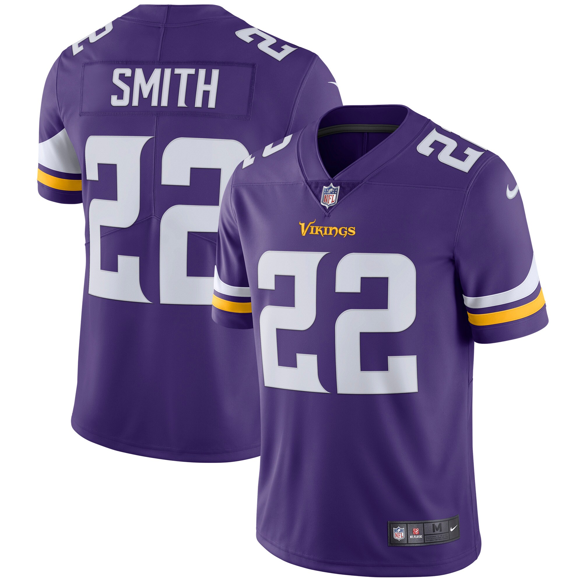 Youth Minnesota Vikings #22 Harrison Smith Purple Vapor Untouchable Limited NFL Stitched Jersey