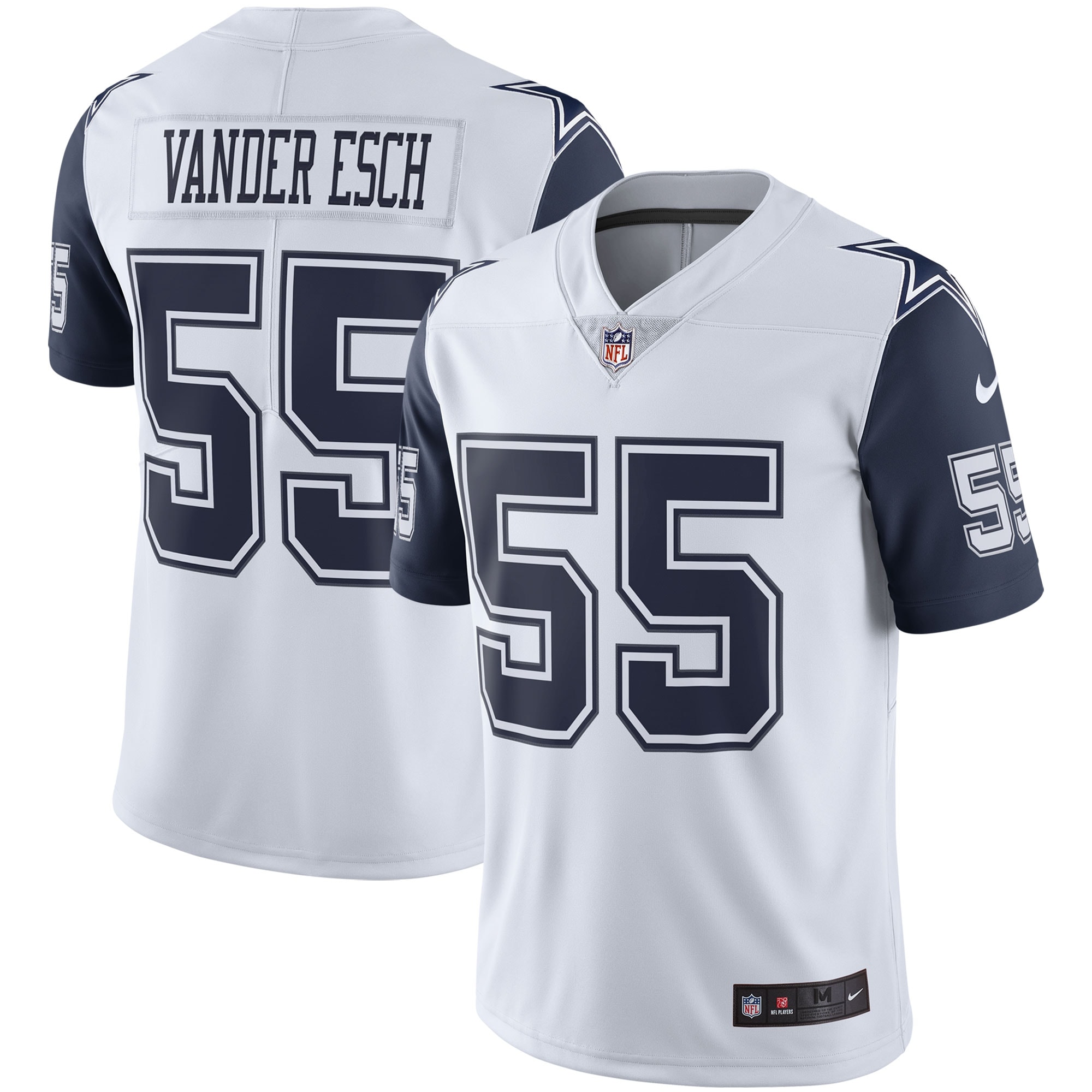 Youth Dallas Cowboys #55 Leighton Vander Esch White Color Rush Vapor Limited Stitched NFL Jersey