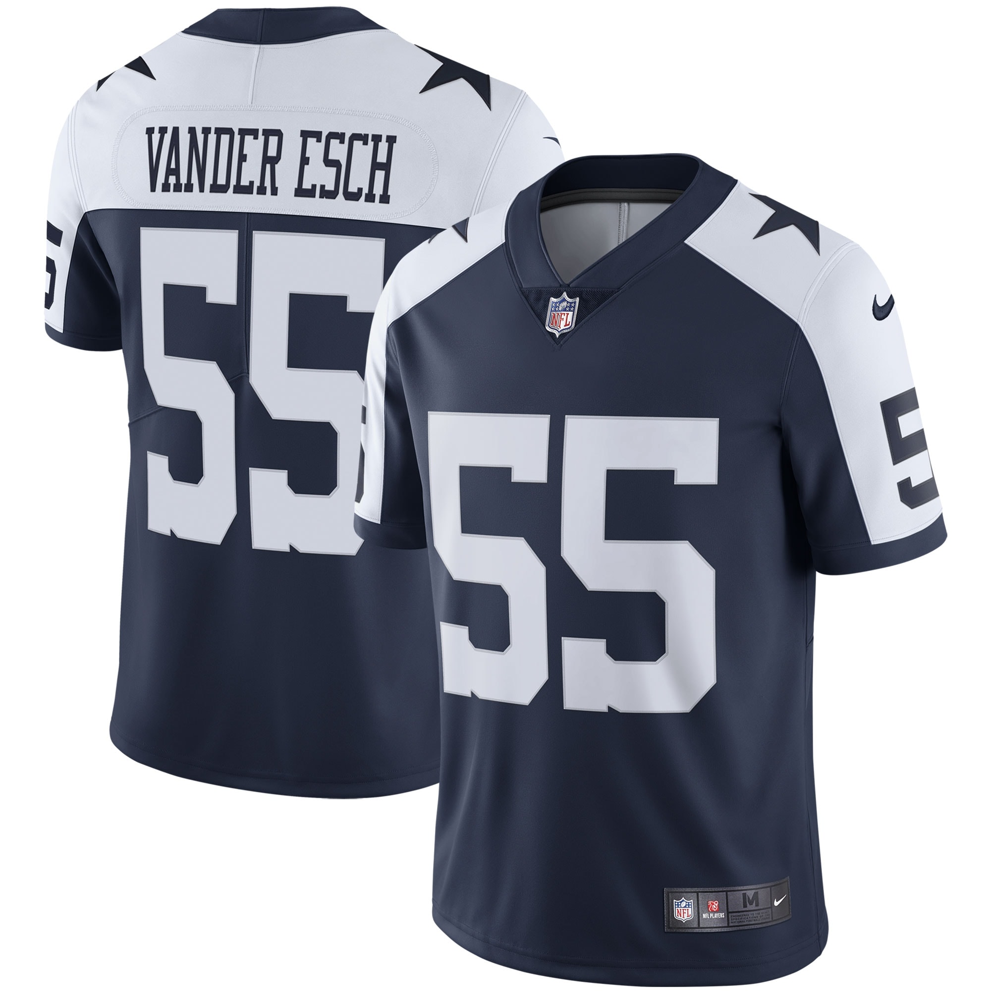 Youth Dallas Cowboys #55 Leighton Vander Esch Navy Thanksgiving Vapor Untouchable Limited Stitched NFL Jersey