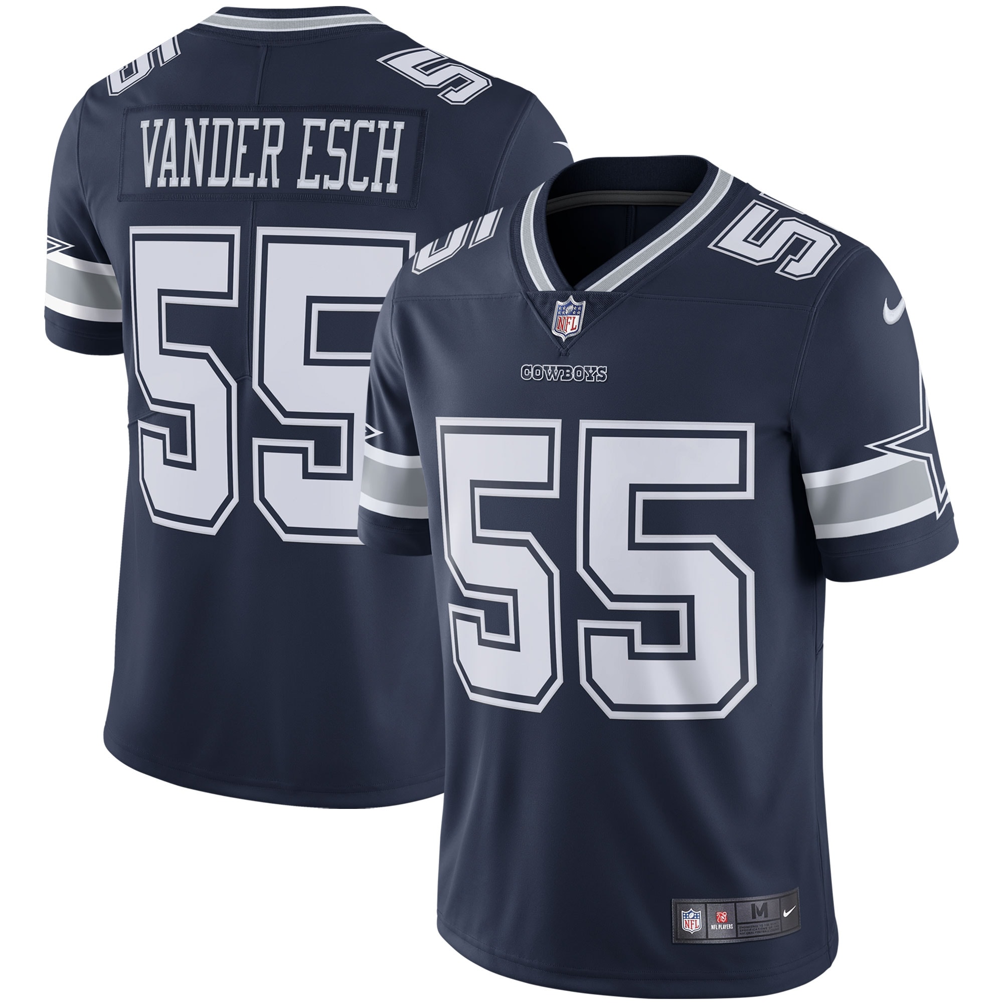 Youth Dallas Cowboys #55 Leighton Vander Esch Navy Vapor Untouchable Limited Stitched NFL Jersey