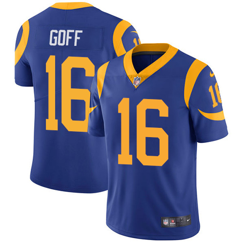 Youth Los Angeles Rams #16 Jared Goff Royal Blue Vapor Untouchable Limited Stitched NFL Jersey