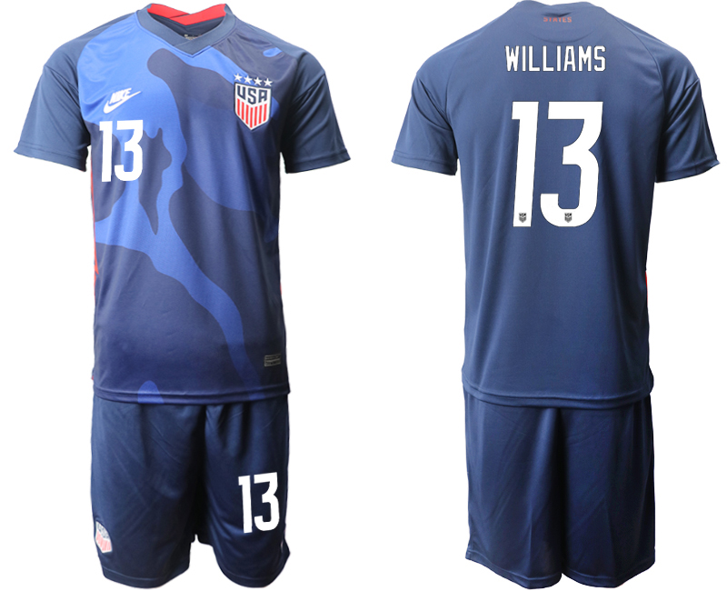 USA #13 Williams Away Kid Soccer Country Jersey