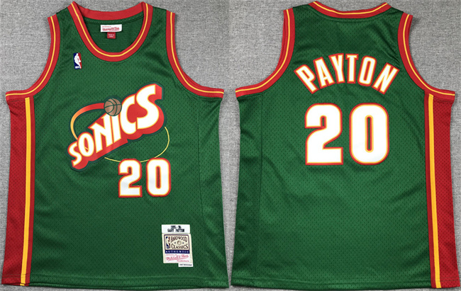 Youth Oklahoma City Thunder #20 Gary Payton Green Stitched Basketball Jersey