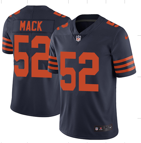 Youth Chicago Bears #52 Khalil Mack Throwback Navy Vapor Untouchable Limited Stitched NFL Jersey