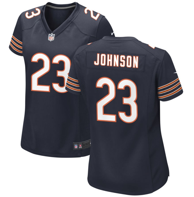 Women's Chicago Bears #23 Roschon Johnson Navy Stitched Game Jersey(Run Small)