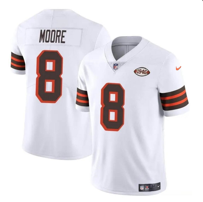 Youth Cleveland Browns #8 Elijah Moore White 1946 Collection Vapor Limited Stitched Football Jersey