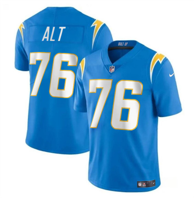 Youth Los Angeles Chargers #76 Joe Alt Light Blue 2024 Draft Vapor Limited Stitched Football Jersey