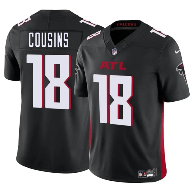 Youth Atlanta Falcons #18 Kirk Cousins Black 2023 F.U.S.E. Vapor Untouchable Limited Stitched Football Jersey