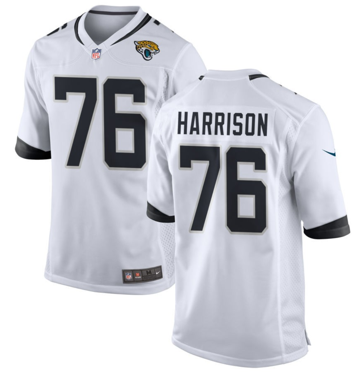 Youth Jacksonville Jaguars #76 Anton Harrison White 2023 Draft Stitched Jersey
