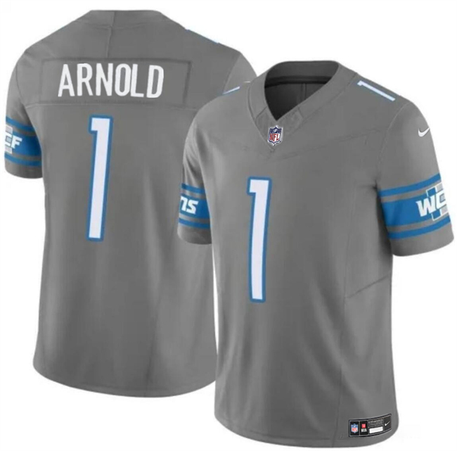 Youth Detroit Lions #1 Terrion Arnold Grey 2024 Draft F.U.S.E. Vapor Untouchable Limited Stitched Jersey