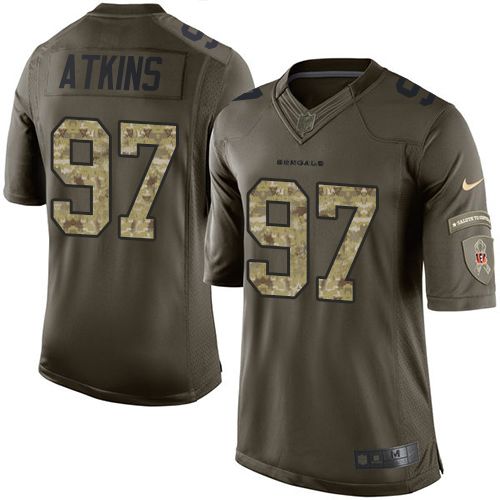 Nike Bengals #97 Geno Atkins Green Youth Stitched NFL Limited Salute to Service Jersey