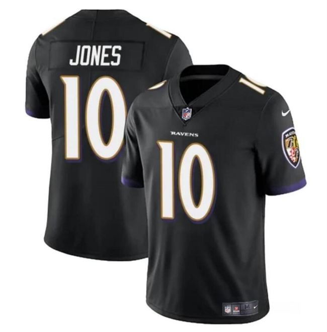 Youth Baltimore Ravens #10 Emory Jones Black Vapor Limited Football Jersey