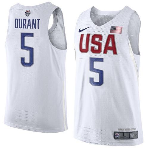 Nike Team USA #5 Kevin Durant White 2016 Dream Team Game Youth NBA Jersey