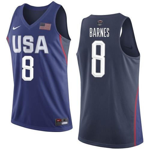 Nike Team USA #8 Harrison Barnes Navy Blue 2016 Dream Team Game Youth NBA Jersey