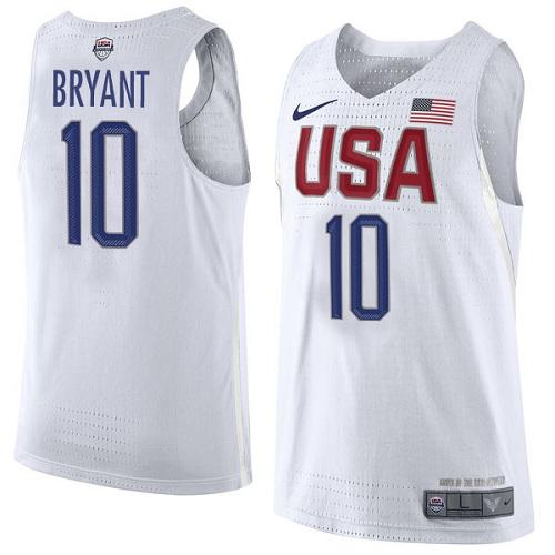 Nike Team USA #10 Kobe Bryant White 2016 Dream Team Game Youth NBA Jersey