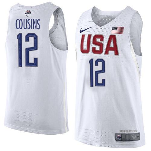 Nike Team USA #12 DeMarcus Cousins White 2016 Dream Team Game Youth NBA Jersey