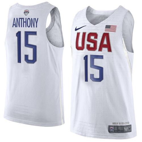 Nike Team USA #15 Carmelo Anthony White 2016 Dream Team Game Youth NBA Jersey