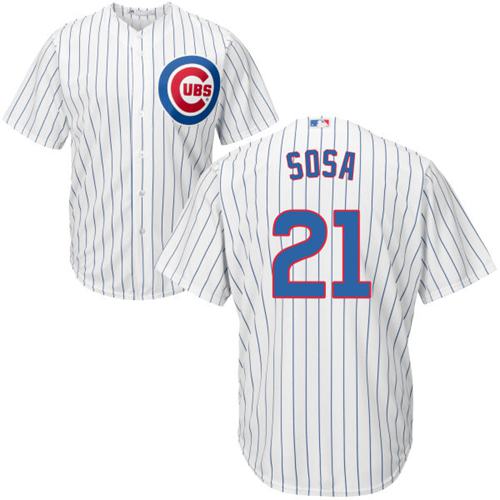 Cubs #21 Sammy Sosa White Home Stitched Youth MLB Jersey