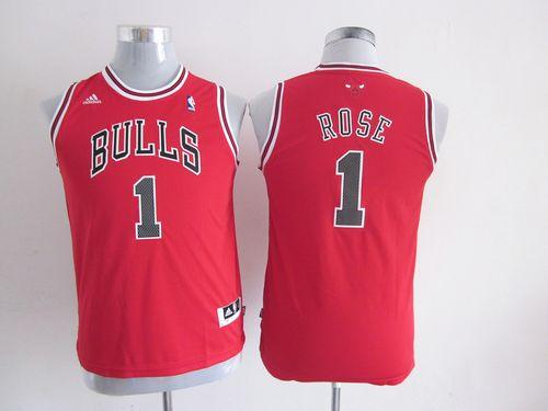 Bulls #1 Derrick Rose Red Stitched Youth NBA Jersey