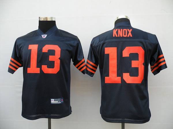 Bears #13 Johnny Knox Blue/Orange 1940s Throwback Stitched Youth NFL Jersey