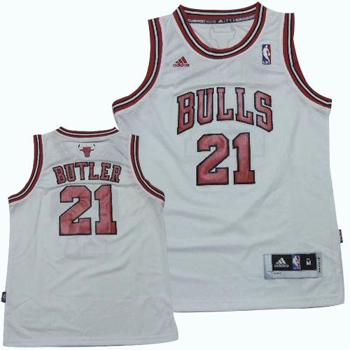 Bulls #21 Jimmy Butler White Revolution 30 Stitched Youth NBA Jersey