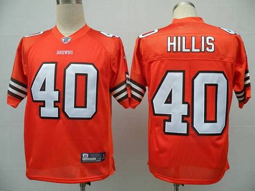 Browns #40 Peyton Hillis Orange Stitched Youth NFL Jersey
