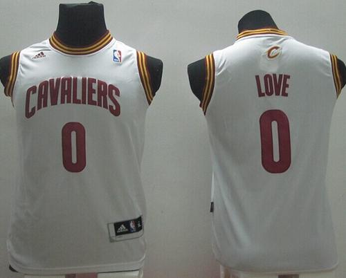 Revolution 30 Cavaliers #0 Kevin Love White Stitched Youth NBA Jersey