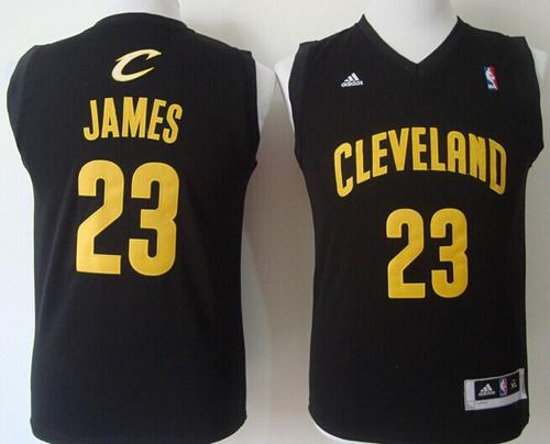 Revolution 30 Cavaliers #23 LeBron James Black Stitched Youth NBA Jersey