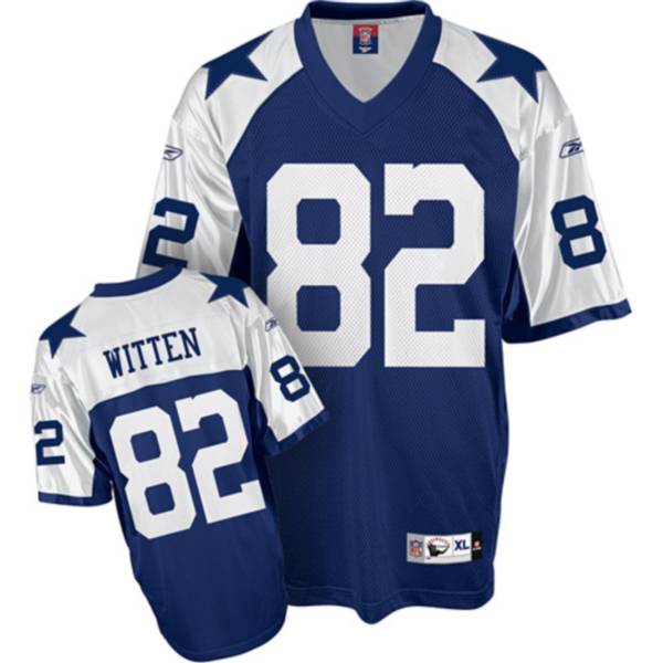 Cowboys #82 Jason Witten Blue Throwback Stitched Youth NFL Jersey
