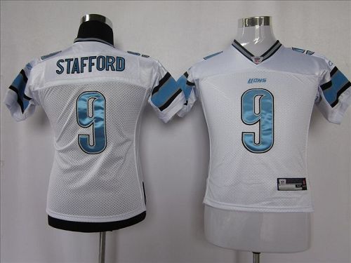 Lions #9 Matthew Stafford White EStitched Youth NFL Jersey