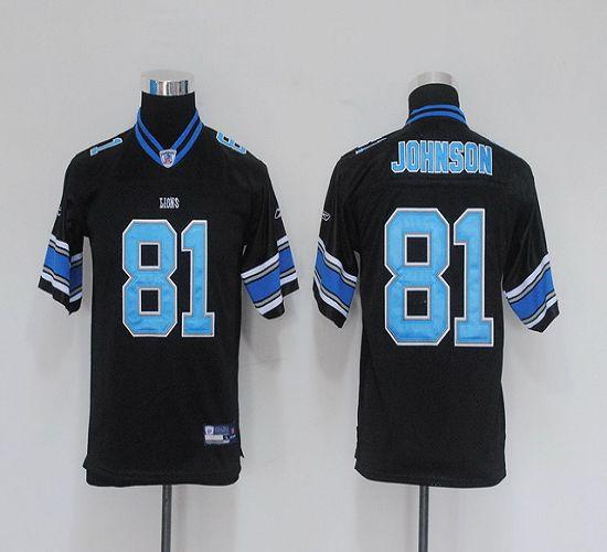 Lions #81 Calvin Johnson Black EStitched Youth NFL Jersey