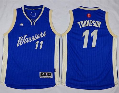 Warriors #11 Klay Thompson Blue 2015-2016 Christmas Day Stitched Youth NBA Jersey