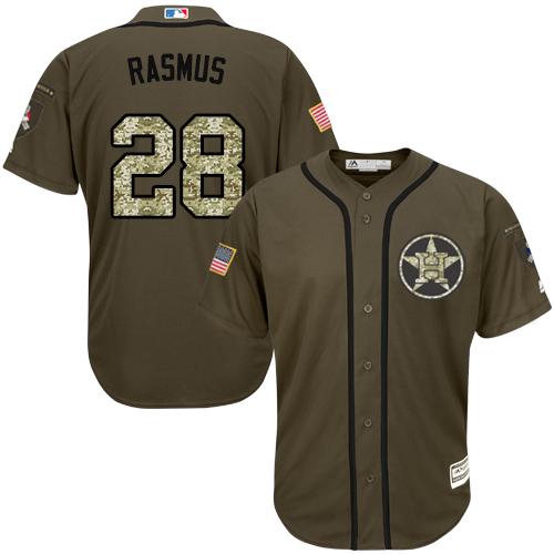 Astros #28 Colby Rasmus Green Salute to Service Stitched Youth MLB Jersey