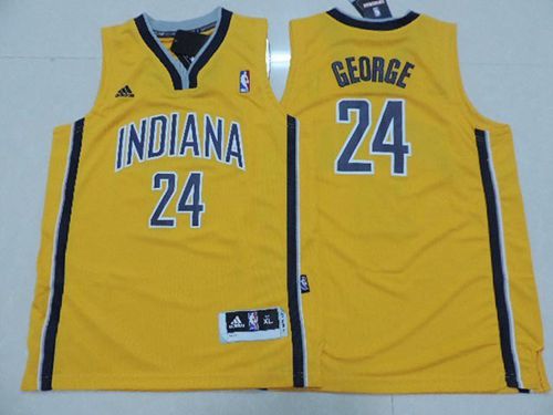 Pacers #24 Paul George Yellow Youth Stitched NBA Jersey