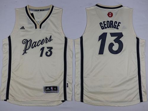 Pacers #13 Paul George Cream 2015-2016 Christmas Day Youth Stitched NBA Jersey