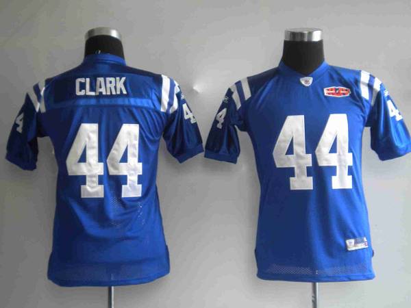 Colts #44 Dallas Clark Blue With Super Bowl Patch Stitched Youth NFL Jersey