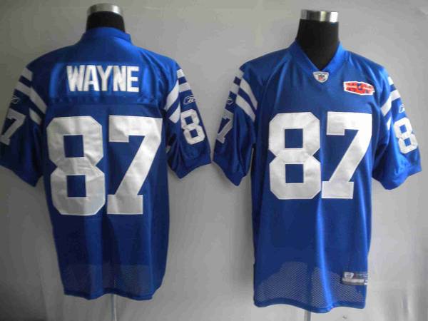 Colts #87 Reggie Wayne Blue With Super Bowl Patch Stitched Youth NFL Jersey