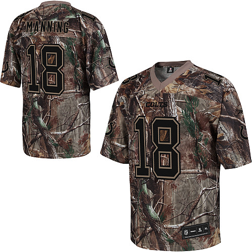 Colts #18 Peyton Manning Camouflage Stitched Realtree Collection Youth NFL Jersey