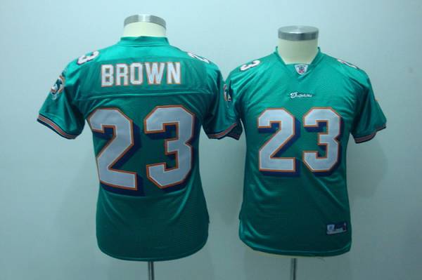 Dolphins #23 Ronnie Brown Green Stitched Youth NFL Jersey