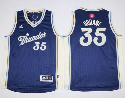 Thunder #35 Kevin Durant Blue 2015-2016 Christmas Day Stitched Youth NBA Jersey